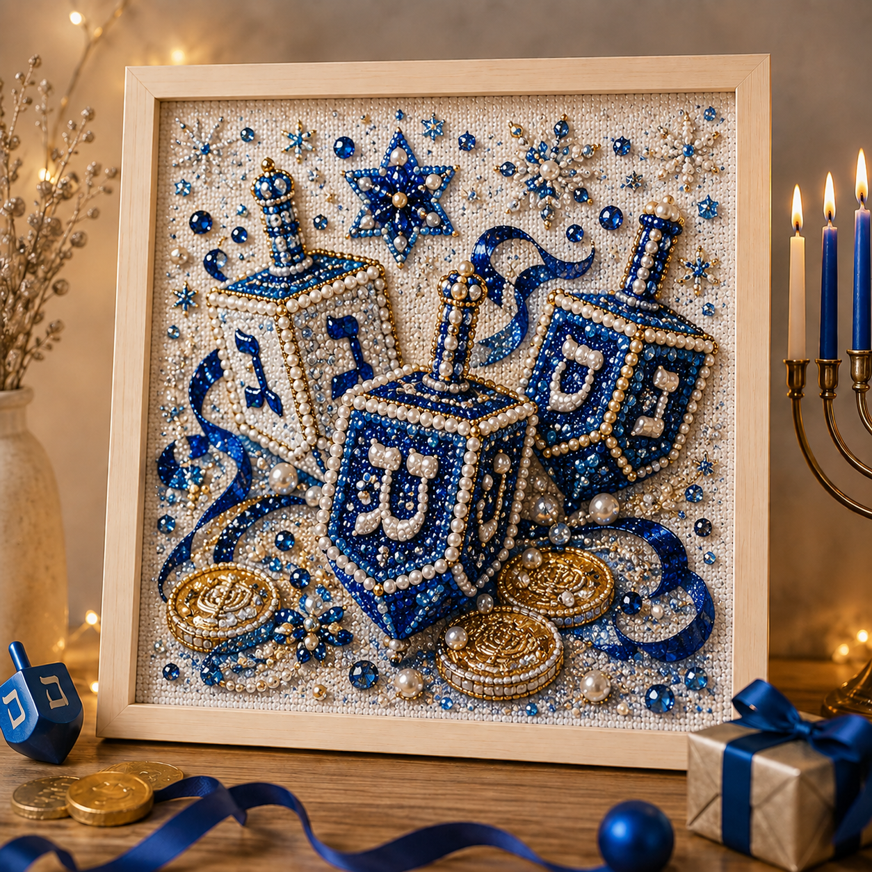 💙 50% OFF Festival of Lights Sale - DIY Hanukkah Pearl Art Kit ✨
