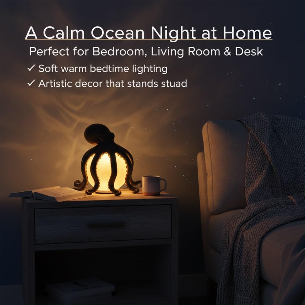 🎁🎉Last Day 49%OFF🌟🐙 Ocean Sculpture Octopus Ambient Table Lamp