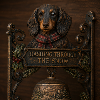 🐕 Dashing Through the Snow – Dachshund Christmas Sleigh Bell 🎄