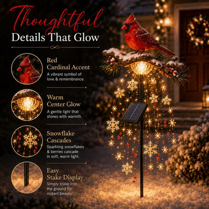 ❤️ Solar Cardinal Memory Fountain™ – Remembrance Garden Stake Light