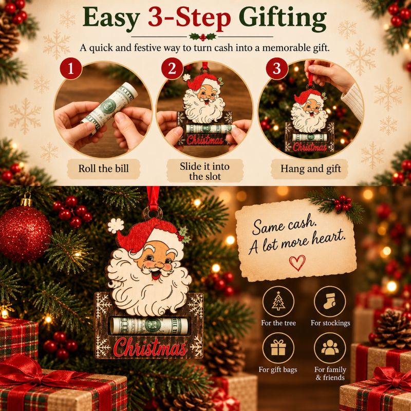 🎄 Wooden Christmas Cash Gift Keepsake Ornament™