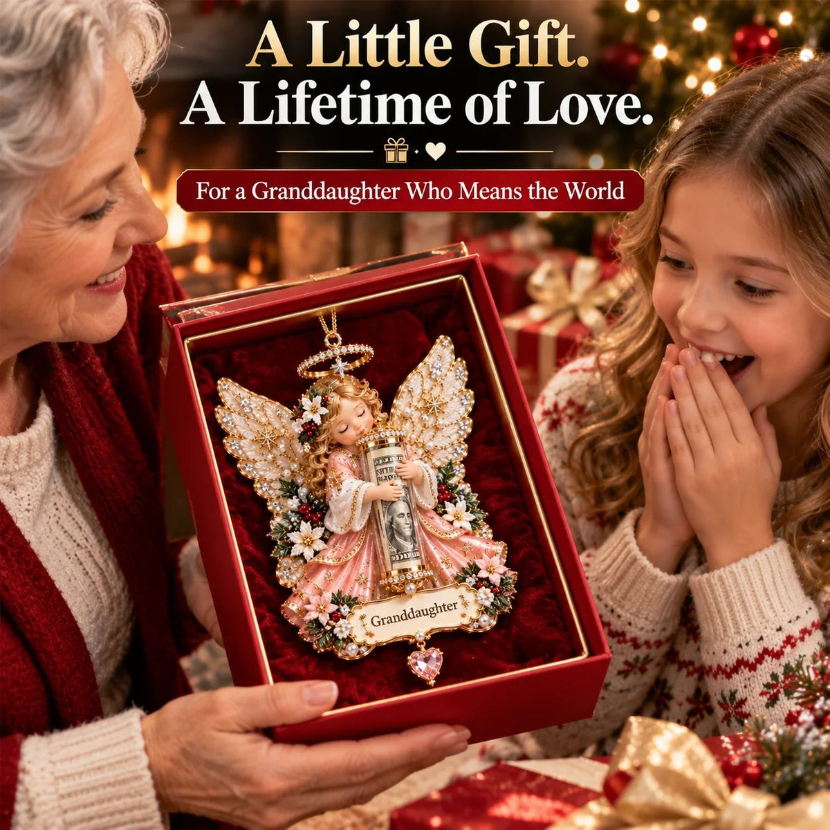 ⏰ LAST DAY SALE 49% OFF! 👼💵 3D Angel Christmas Cash Gift Ornament – Holiday Money Holder Keepsake ✨