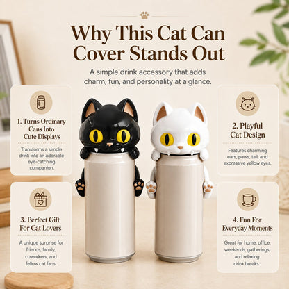 🐱 Cat Can Cover – The Cute Feline Drink Companion That Makes Every Sip More Fun