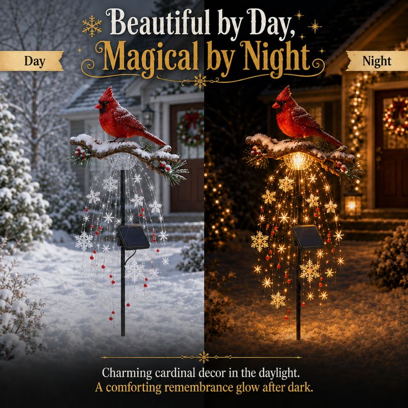 ❤️ Solar Cardinal Memory Fountain™ – Remembrance Garden Stake Light