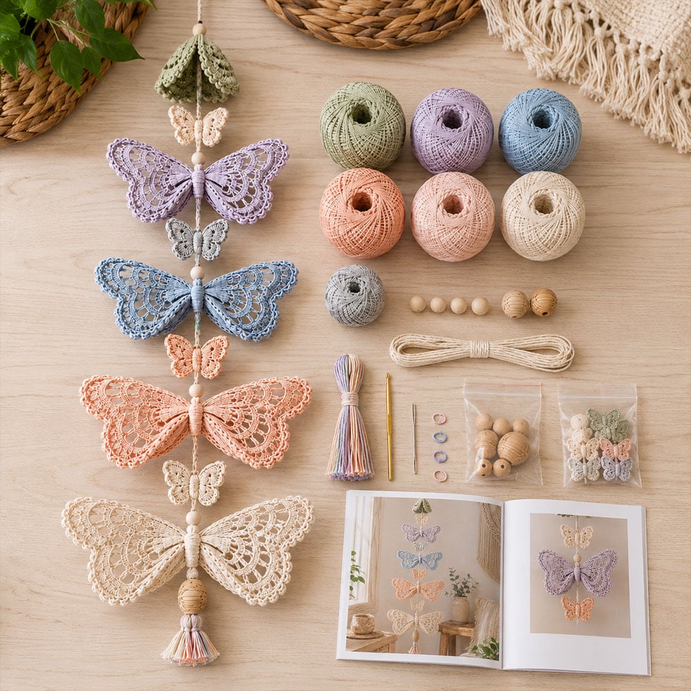 Butterfly Garden Cascade DIY Crochet Kit