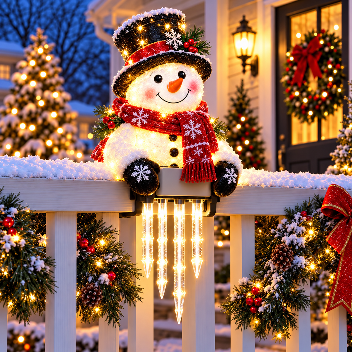 ☃️WinterGlow Snowman Icicle Light Decor