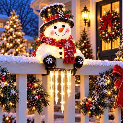 ☃️WinterGlow Snowman Icicle Light Decor