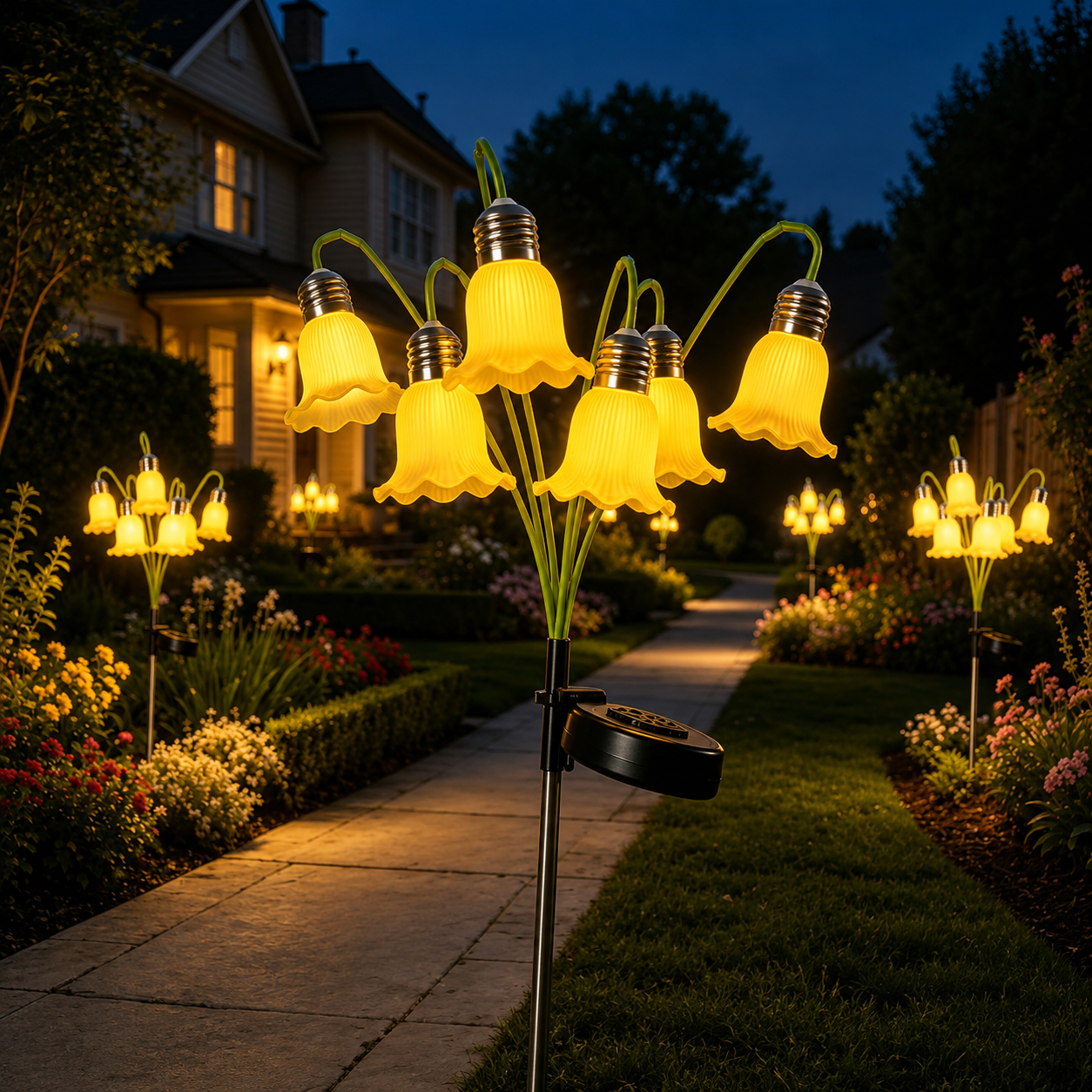 📢49% OFF !! ⏰Solar Flower Lights Outdoor Garden Decorations