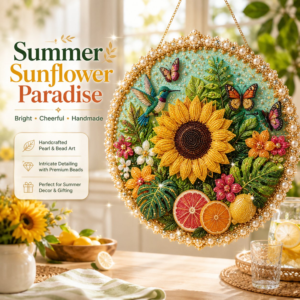 🔥Last Day 49% OFF - 🌸🌻🍂🎄 Four Seasons & Holiday Pearl Art Hanging Wreath Kit ✨(📦Buy 2 Free Shipping)