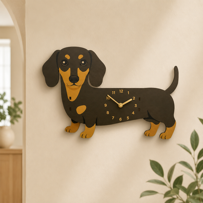 Swing Tail Dachshund Wooden Wall Clock 🐶
