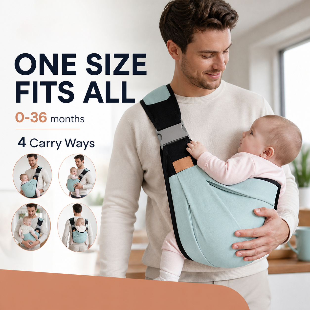 Four carrying positions baby carrier