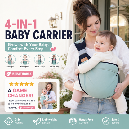 🎉 2026 Sale — Over 30,000 Sold! 👶 4-in-1 Breathable Baby Carrier – 0-36 Months, Front/Back/Facing In/Out – Hands-Free Comfort for Parent & Baby! ✨