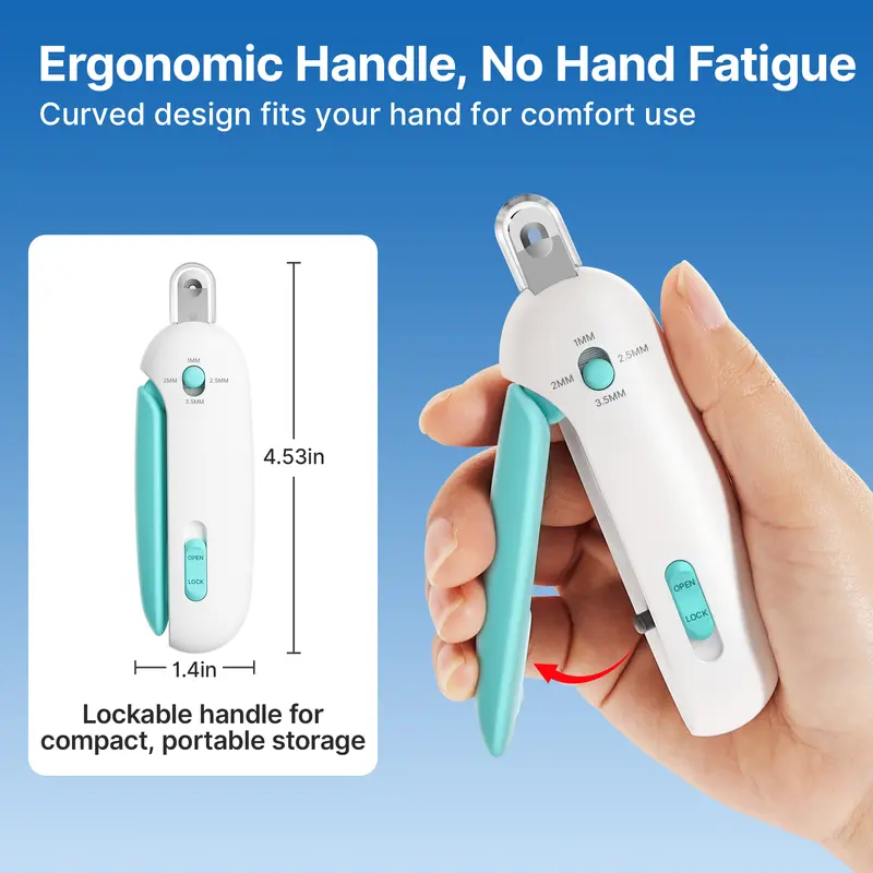 Cat Nail Clipper with 4-Size Adjustable Trimming Hole & Hidden Nail File