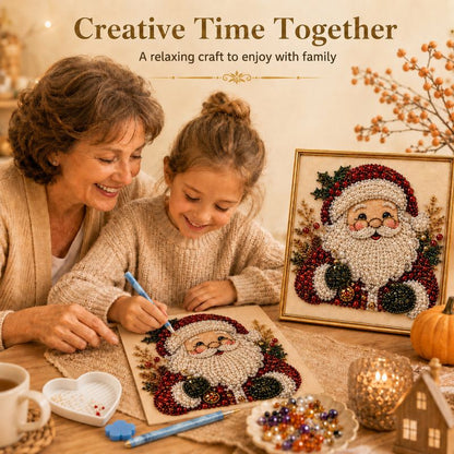 🧘Relaxing & Beginner-Friendly - 🎨💎DIY Christmas Pearl Diamond Painting Art Kit With Frame