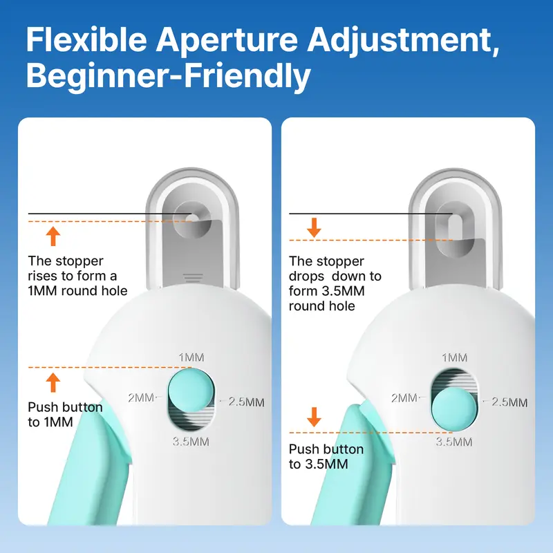 Cat Nail Clipper with 4-Size Adjustable Trimming Hole & Hidden Nail File