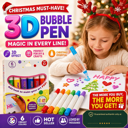 🎁🔮Magic Pen – Draw 3D with one stroke!🎄 DIY Bubble Popcorn Drawing Pens🔥