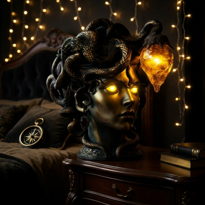 🐍 Medusa’s Handcrafted Gothic Table Lamp