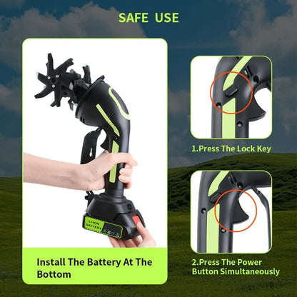 Zavrlygoods™ Multifunctional 2-in-1 Cordless Tiller & Cultivator with Telescopic Pole