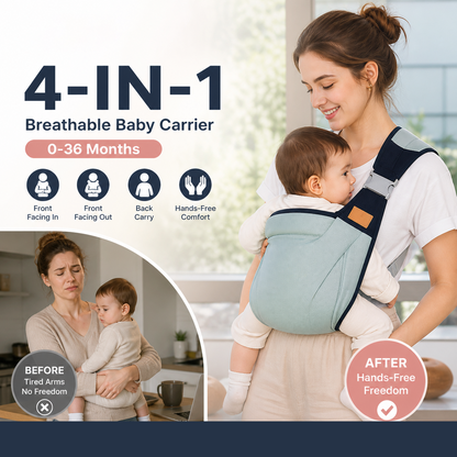 🎉 2026 Sale — Over 30,000 Sold! 👶 4-in-1 Breathable Baby Carrier – 0-36 Months, Front/Back/Facing In/Out – Hands-Free Comfort for Parent & Baby! ✨