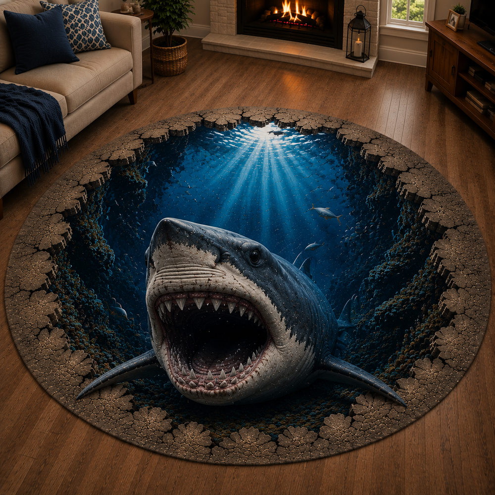 Shark Encounter ocean rug