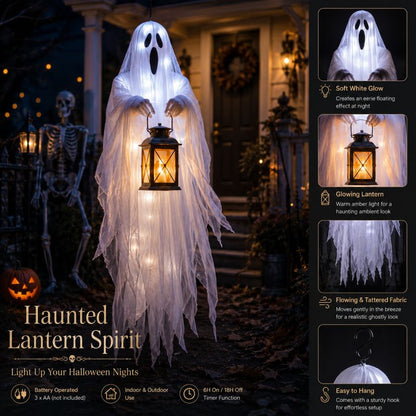 👻🌙 Hauntingly Beautiful Floating Ghost Lights – 4-Style Halloween Collection