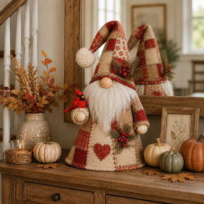 🔥 LAST DAY 49% OFF – 🐦Patchwork Bird Gnome Light Collection | Warm Glowing Tabletop Decor ✨