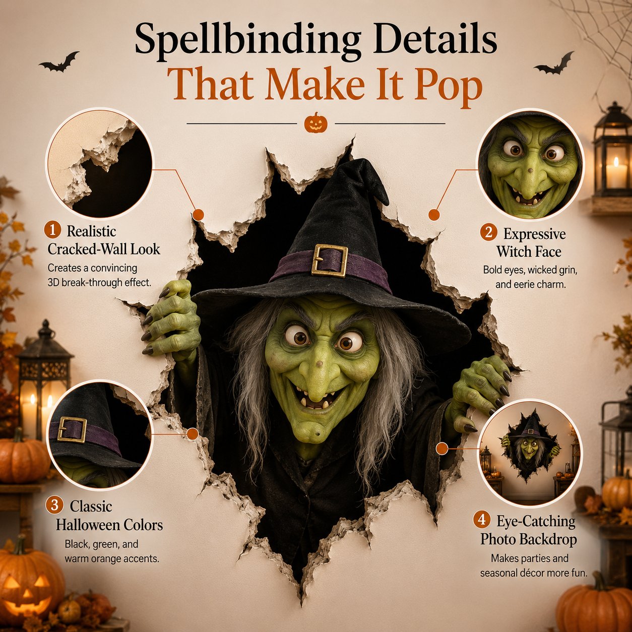 Halloween Break-In 3D Wall Decals