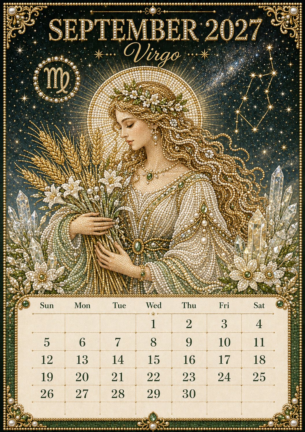 🌙 Beginner-Friendly 2027 Twelve Zodiac Bead Art Calendar Kit | Complete Kit with Zodiac Design Base, Decorative Beads & Step-by-Step Guide Included 💕