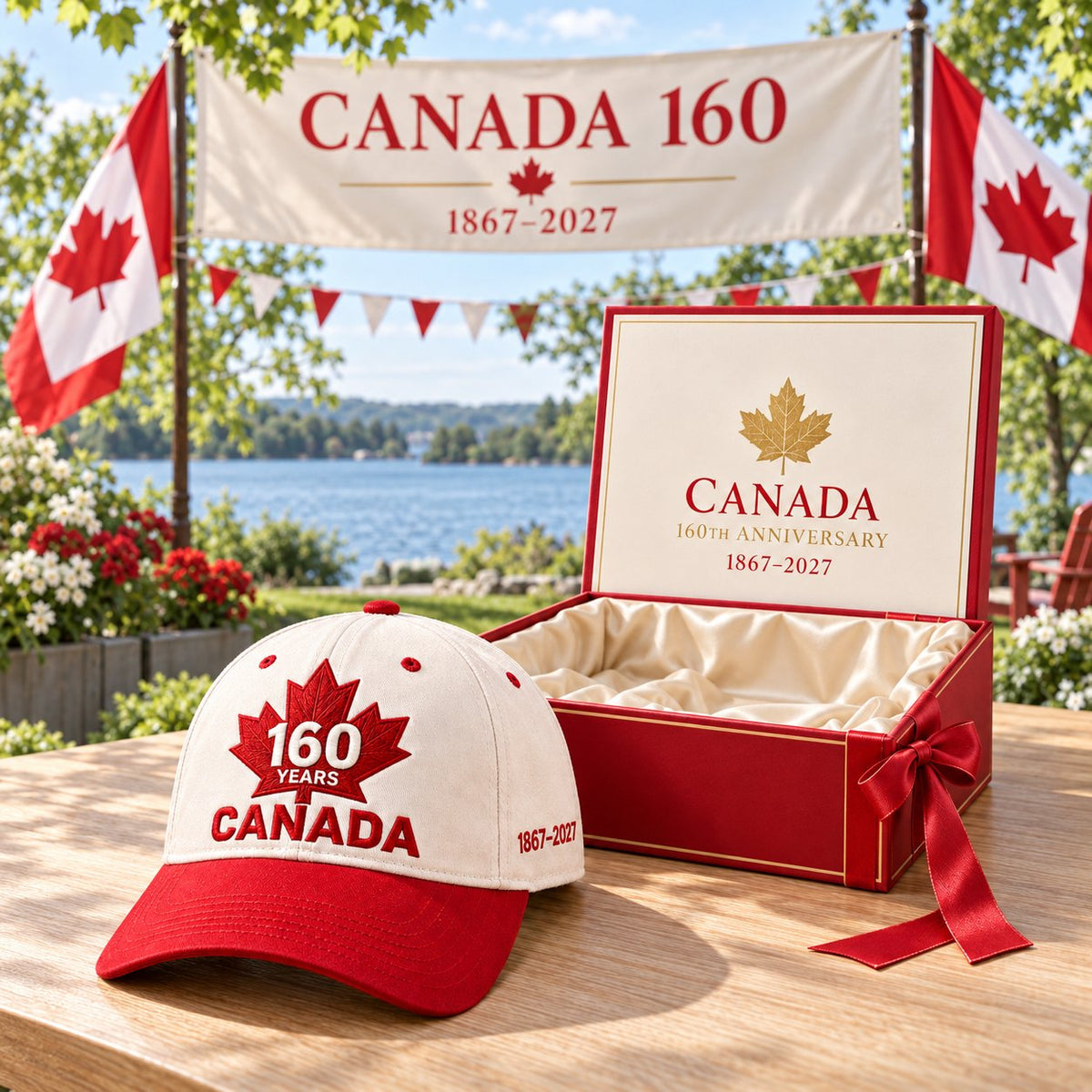 ⏳ Last Day 49% OFF – 🇨🇦 Official Canadian 160th Anniversary Embroidered Cap | 1867–2027 Maple Leaf Heritage Design – Gift Box Edition 🎁