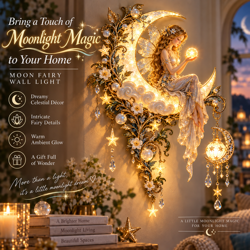 ✨ LAST DAY 50% OFF | Moon Fairy Wall Light – Moonlight Magic For Your Home