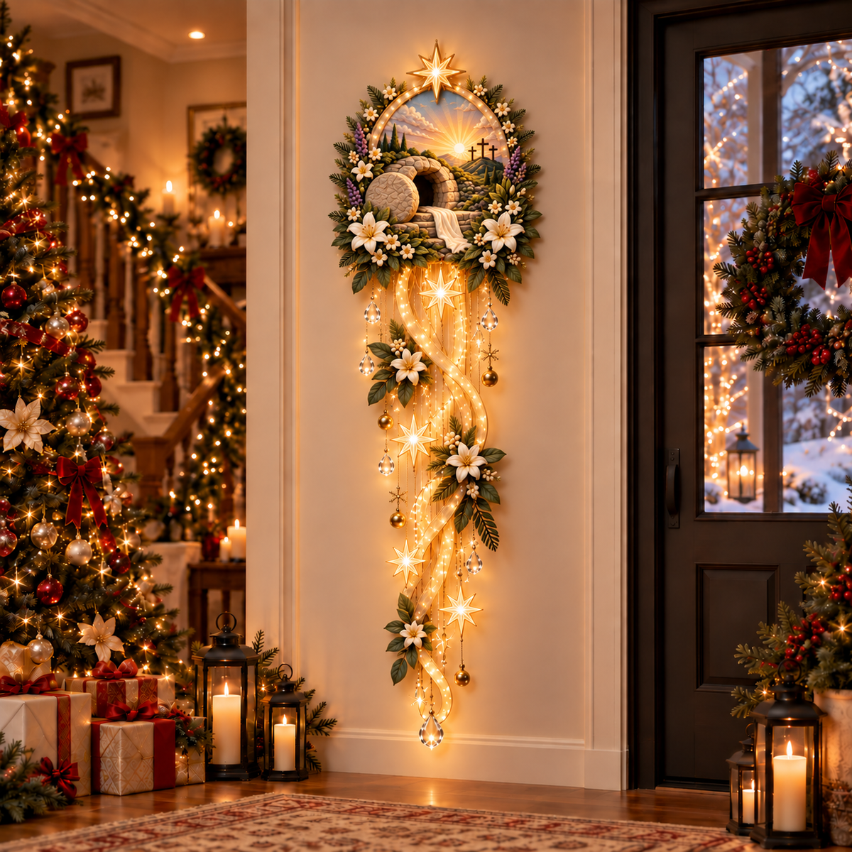 🔥Hot Sale 50% OFF -🌟 Nativity Starfall Wall Light – A Meaningful Christmas Glow