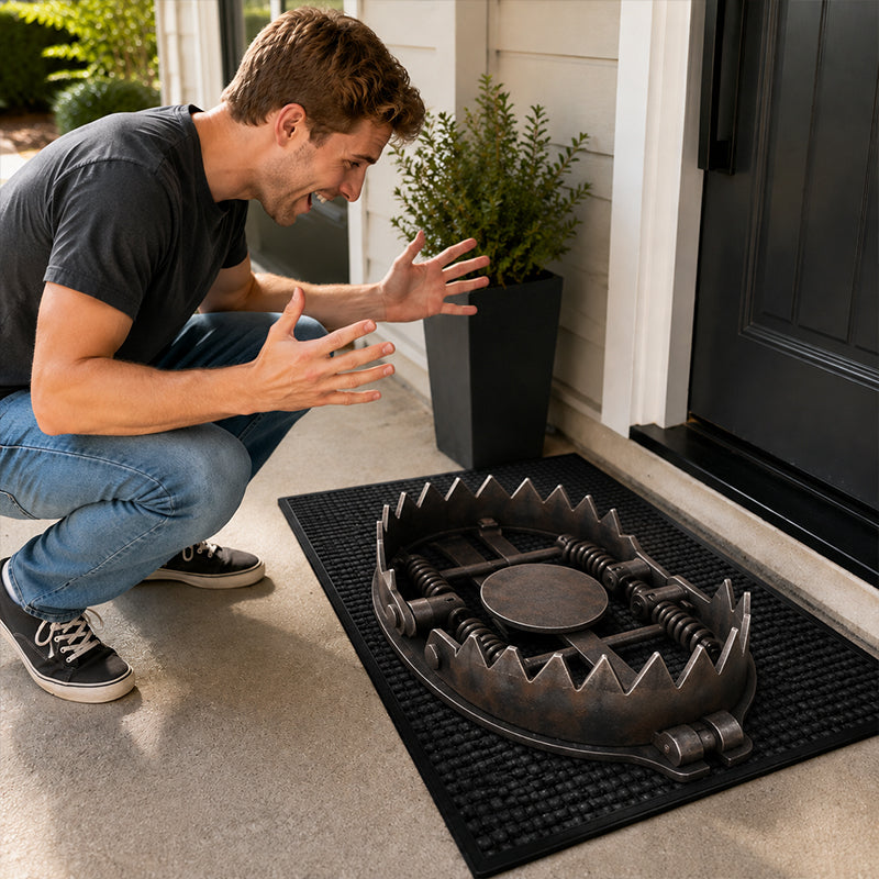 🔥 LAST DAY 49% OFF - 😂 Gotcha! 3D Bear Trap Illusion Doormat – Funny Prank Entry Mat