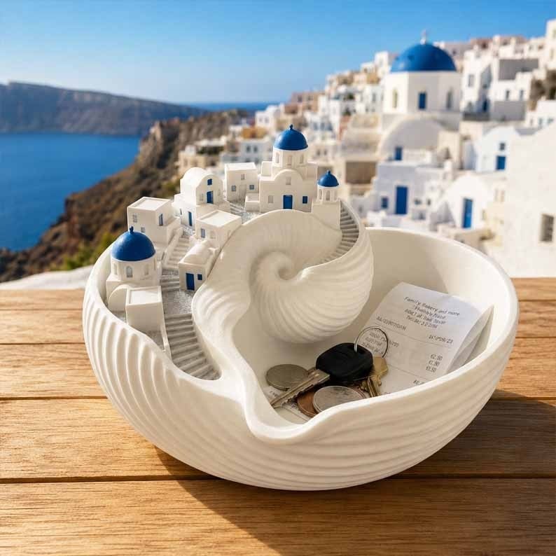 🌊 Santorini Catchall Bowl