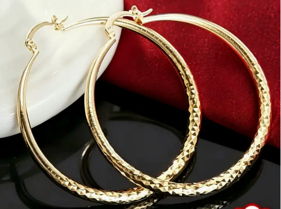 🎉BUY 1 GET 1 FREE🎁Diamond-Cut Hoop Earrings for Women – Elegant, Sparkling 💎