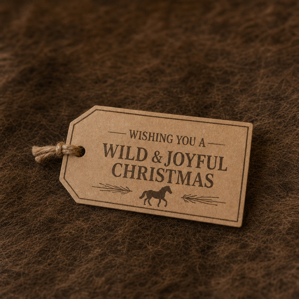 Western Christmas ornaments displayed in rustic home