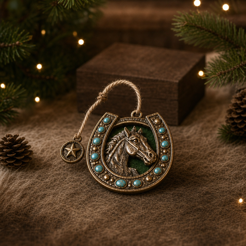 Horse medallion ornament