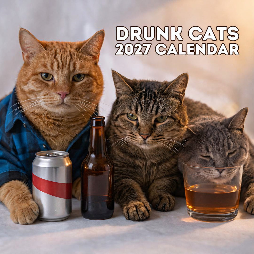 Funny cat calendar scene