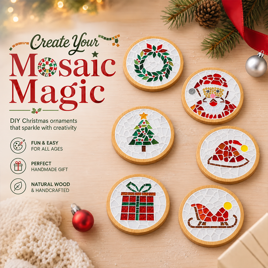 DIY Mosaic Christmas Coaster Kit