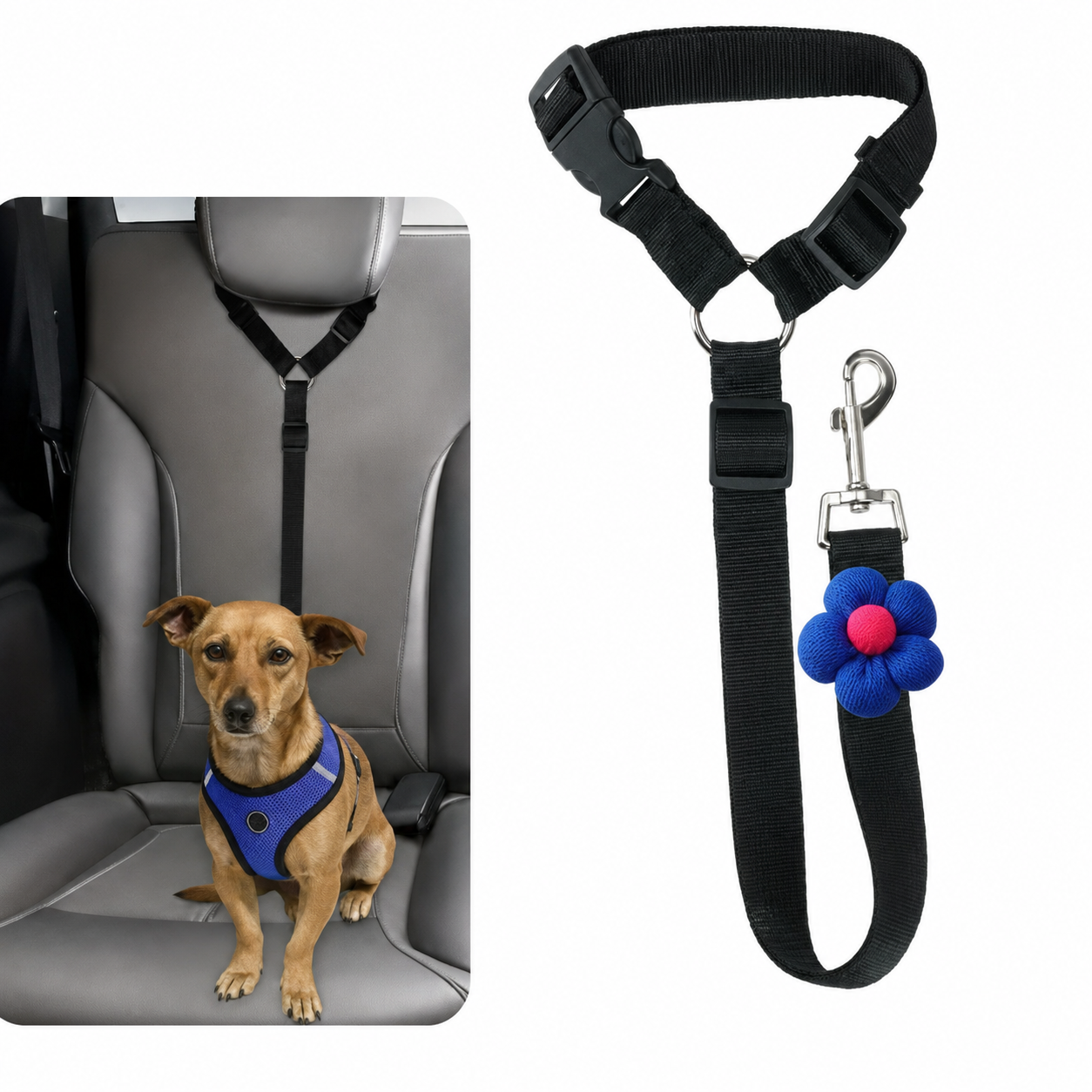 🔥BUY 1 GET 1 FREE 🔥Enjoy Stress-Free Drives with Your Pup: 2-Pack Dog Travel Safety Belts 🐶🚗