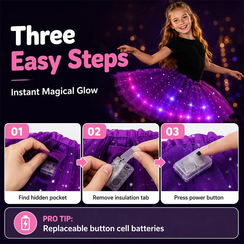LED tutu skirt worn at a party or performance