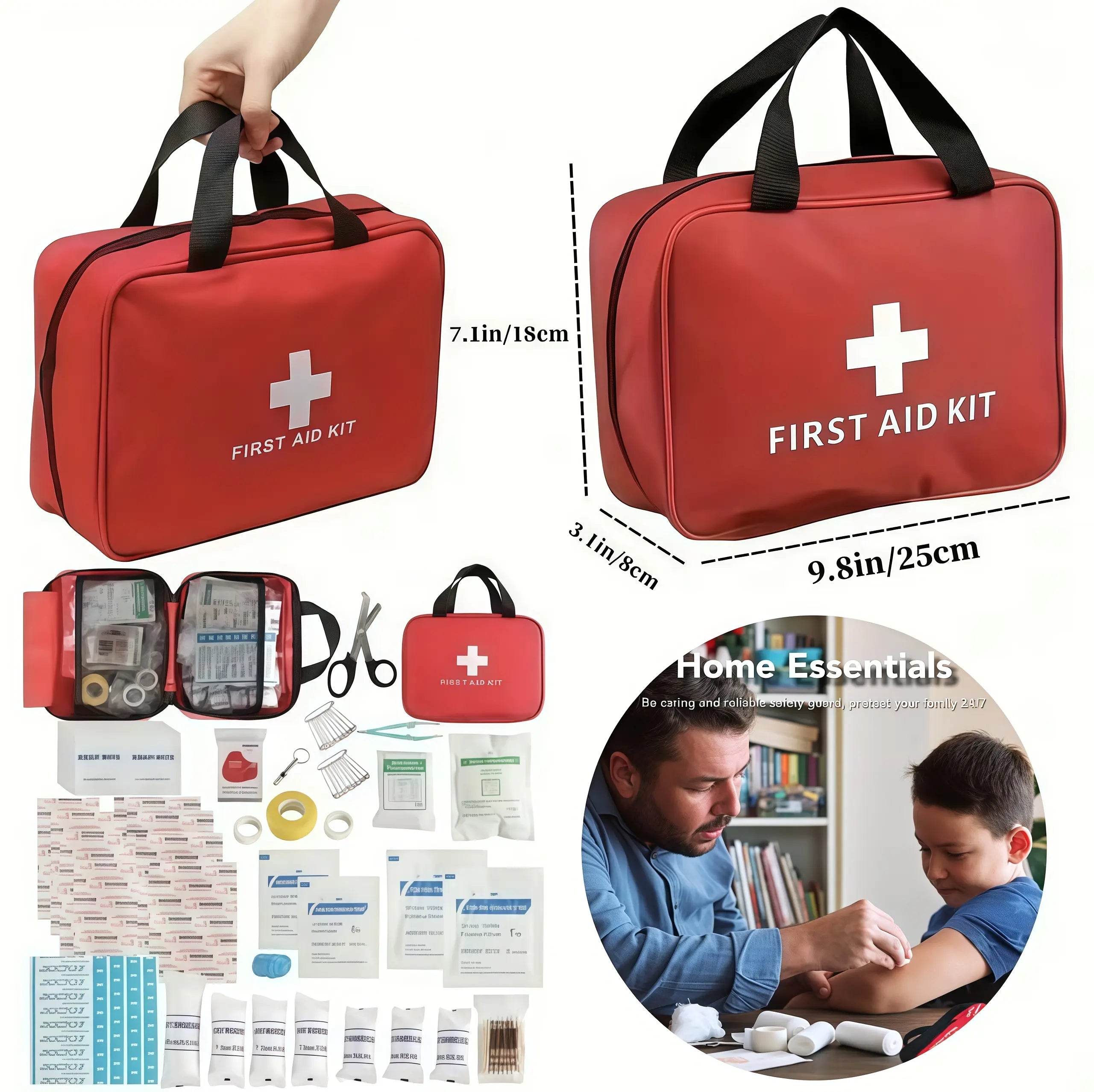 High visibility red first aid case