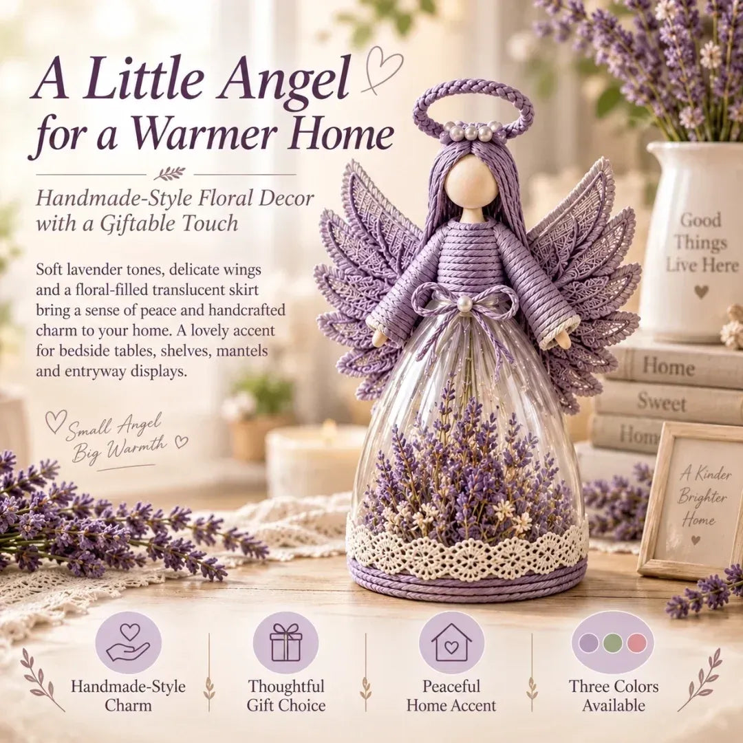 ⏳ Last Day 49% OFF – 👼 Blooming Guardian Angel Light | Floral Angel Figurine with Warm LED Glow in Lavender, Rose & Sage for Bedside Tables, Shelves & Meaningful Gifts ✨