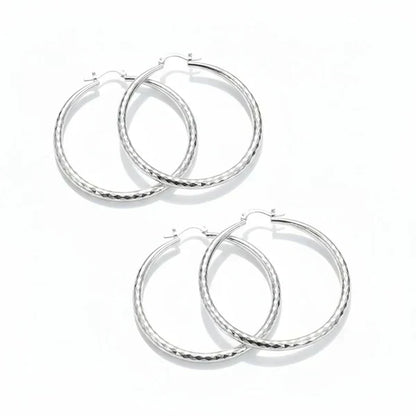 🎉BUY 1 GET 1 FREE🎁Diamond-Cut Hoop Earrings for Women – Elegant, Sparkling 💎