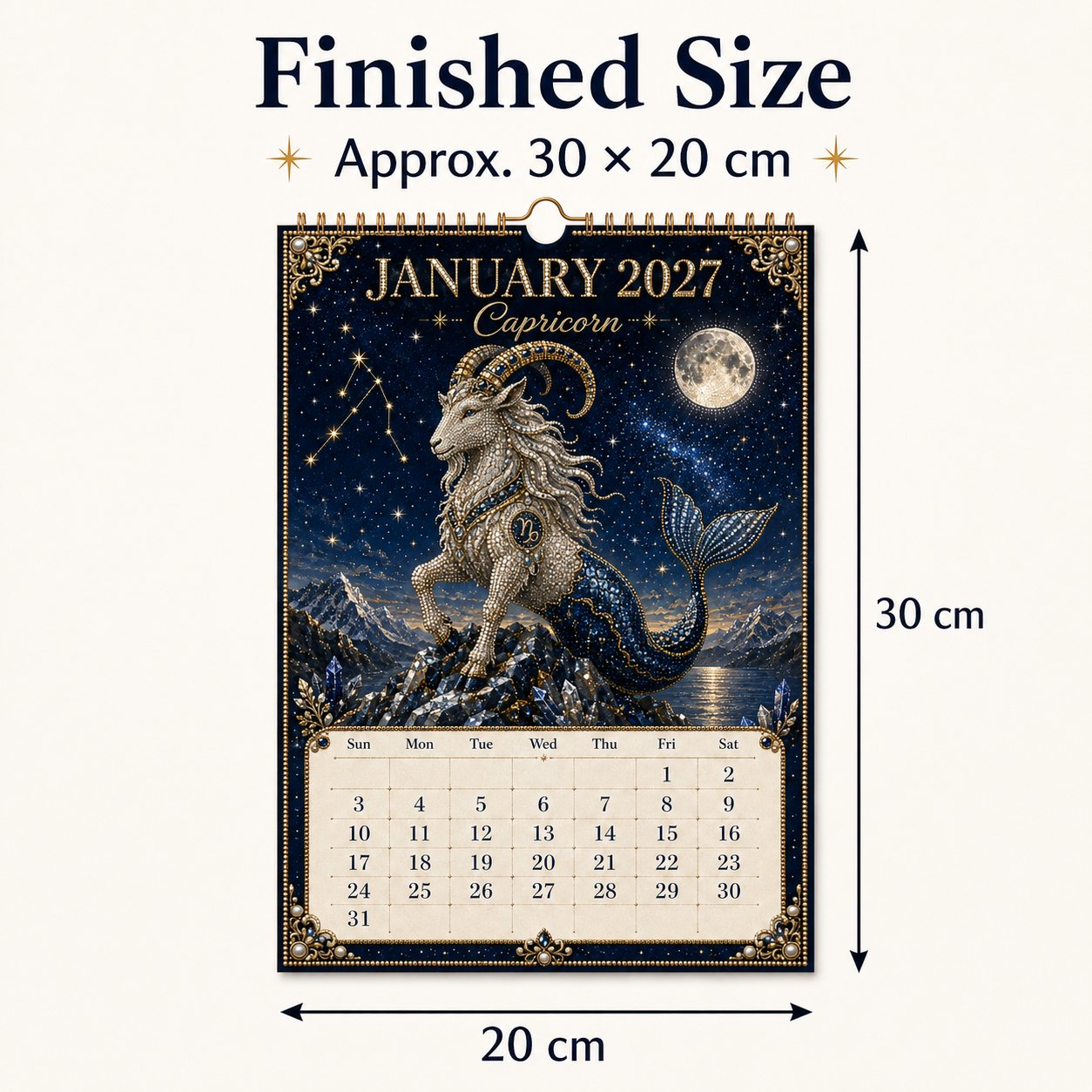 🌙 Beginner-Friendly 2027 Twelve Zodiac Bead Art Calendar Kit | Complete Kit with Zodiac Design Base, Decorative Beads & Step-by-Step Guide Included 💕