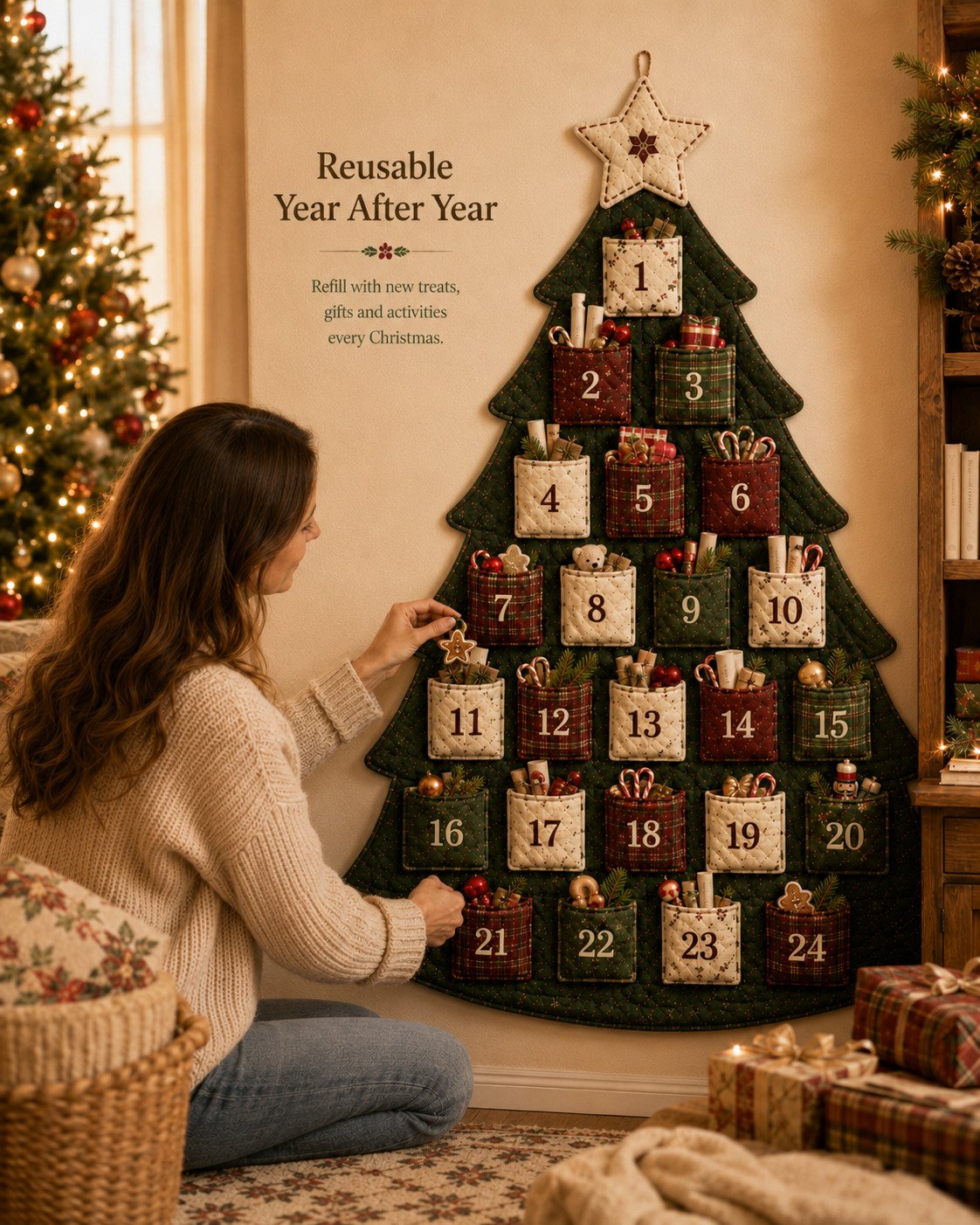 🔥Last Day 49% OFF - 🎄✨DIY 24-Pocket Fabric Christmas Advent Tree Kit(📦 Buy 2 Free Shipping)