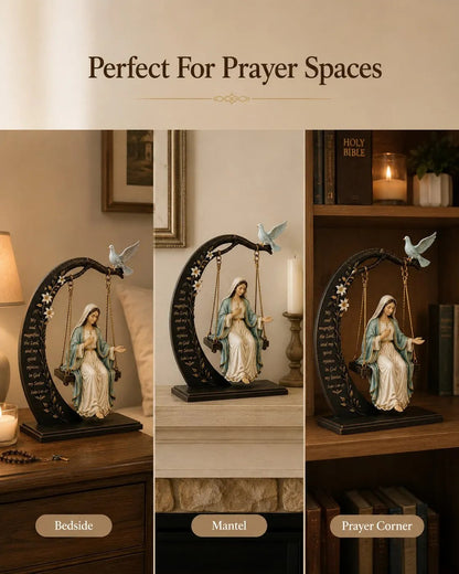 🙏 Blessed Virgin Mary Swing Statue – 7-Inch Faith-Inspired Resin Keepsake(3D)
