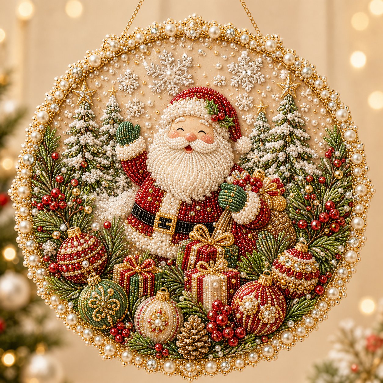🔥Last Day 49% OFF - 🌸🌻🍂🎄 Four Seasons & Holiday Pearl Art Hanging Wreath Kit ✨(📦Buy 2 Free Shipping)