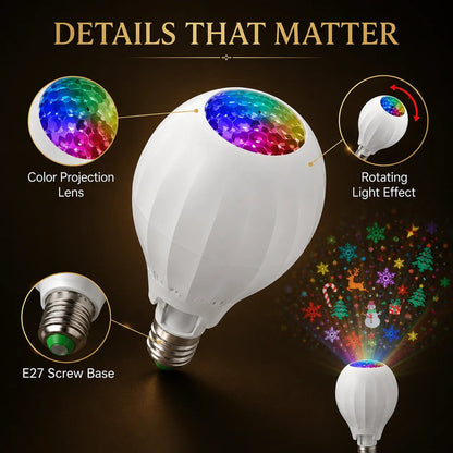 💡Rotating Christmas Projector Bulb | 16 Patterns