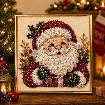 🧘Relaxing & Beginner-Friendly - 🎨💎DIY Christmas Pearl Diamond Painting Art Kit With Frame