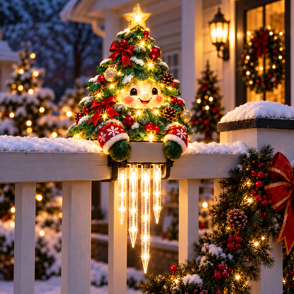 ☃️WinterGlow Snowman Icicle Light Decor